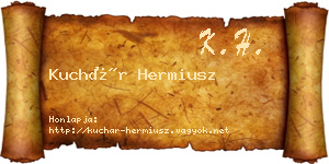 Kuchár Hermiusz névjegykártya